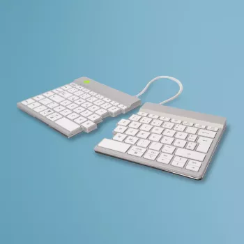 R-Go Tools ergonominen näppäimistö R-Go Split Break tauko-ohjelmistolla, ergonominen jaettu näppäimistö, QWERTZ (DE), Bluetooth, valkoinen