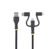 StarTech.com 1 m kestävä USB-monilatauskaapeli, USB Lightning/Micro-USB/Type-C, Apple MFi -sertifioitu, aramidipäällyste, yleinen 3-in-1 USB-latauskaapeli iPhone/iPad/Android
