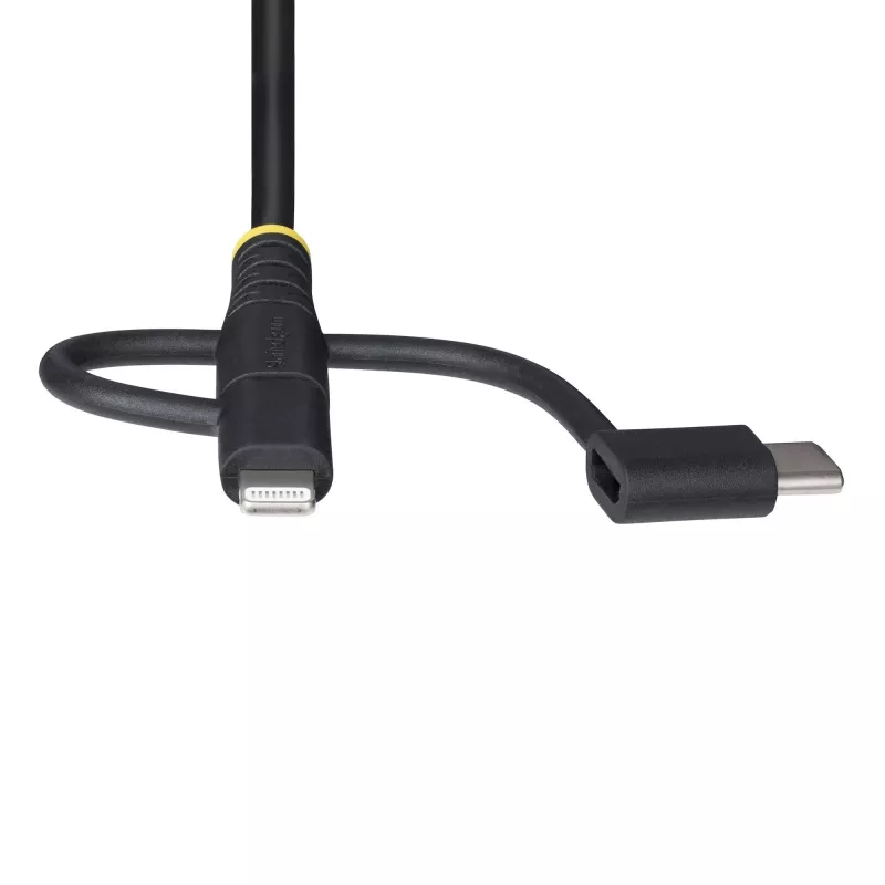 StarTech.com 1 m kestävä USB-monilatauskaapeli, USB Lightning/Micro-USB/Type-C, Apple MFi -sertifioitu, aramidipäällyste, yleinen 3-in-1 USB-latauskaapeli iPhone/iPad/Android