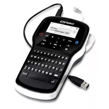 Tarratulostin Dymo LabelManager 280 — lämpösiirto, D1-nauha 6/9/12 mm, ladattava, LCD, QWERTY