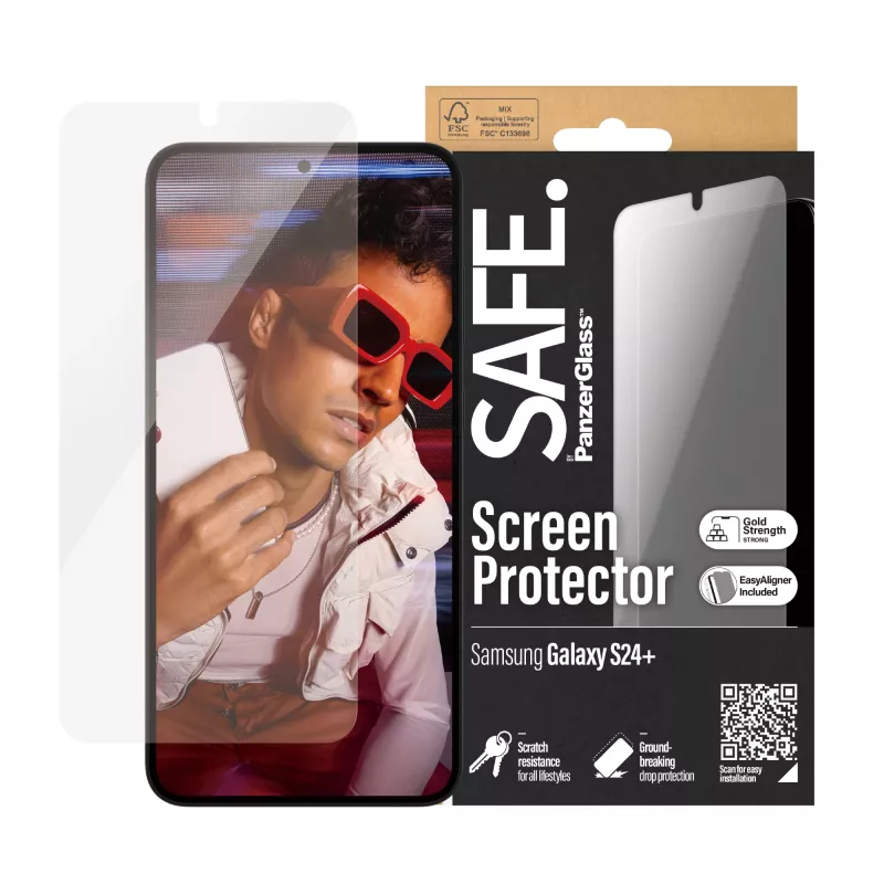 PanzerGlass SAFE. by ® näytönsuojakalvo Samsung Galaxy S24+ | Ultra-Wide Fit EasyAlignerilla
