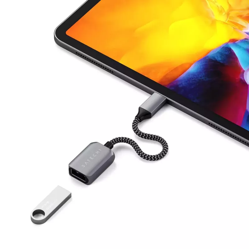 USB-kaapeli Satechi ST-UCATCM USB-C – USB-A, USB 3.2 Gen 1 (5 Gbit/s), harmaa