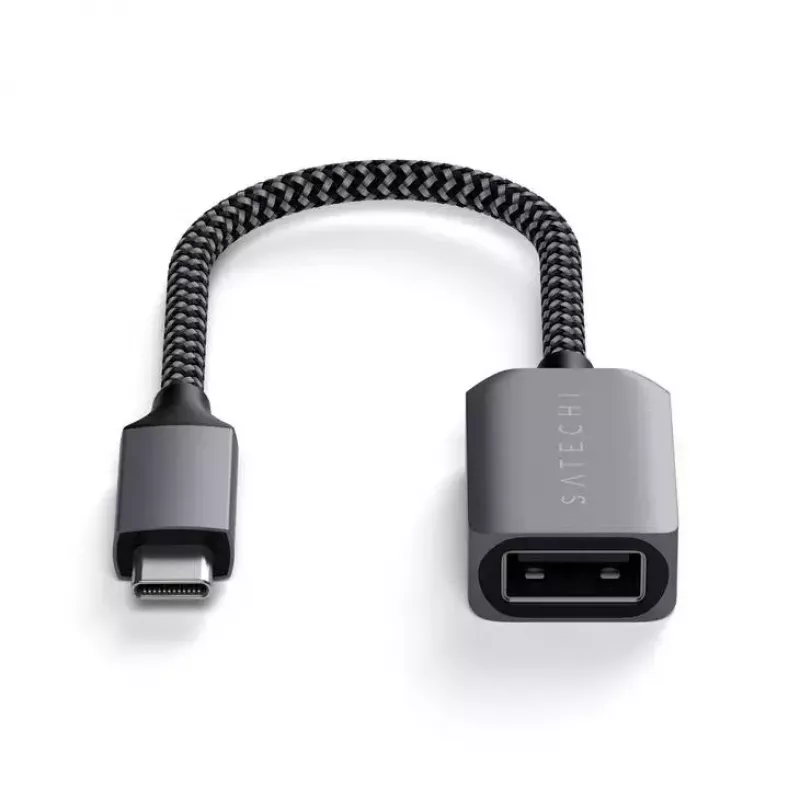 USB-kaapeli Satechi ST-UCATCM USB-C – USB-A, USB 3.2 Gen 1 (5 Gbit/s), harmaa