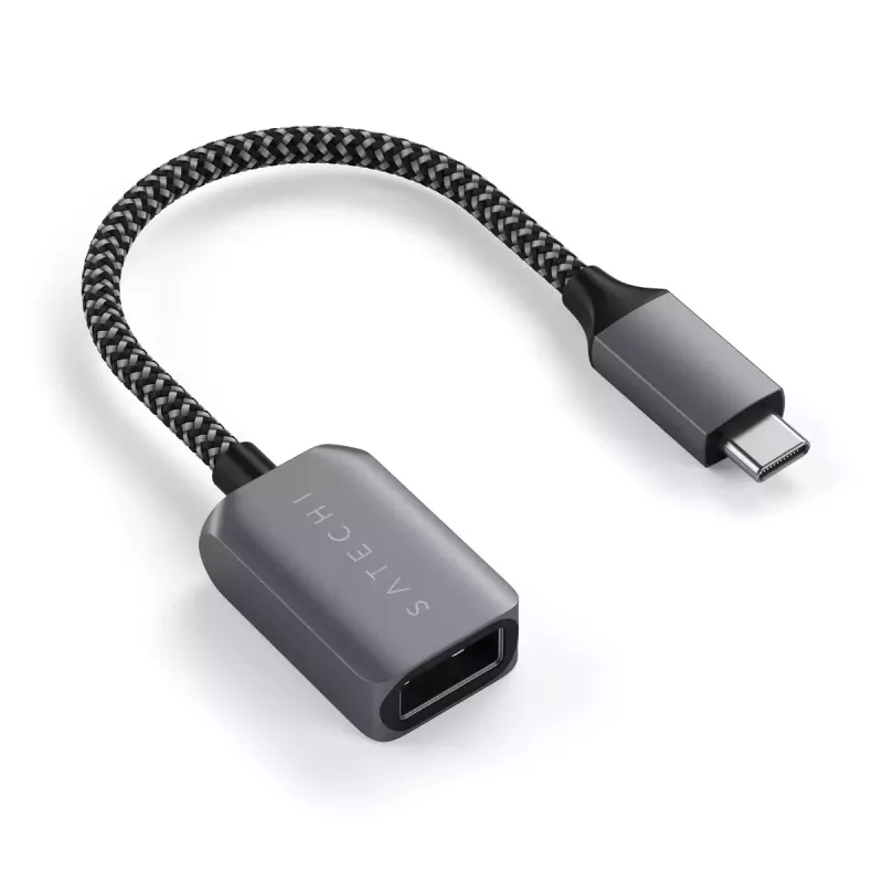 USB-kaapeli Satechi ST-UCATCM USB-C – USB-A, USB 3.2 Gen 1 (5 Gbit/s), harmaa
