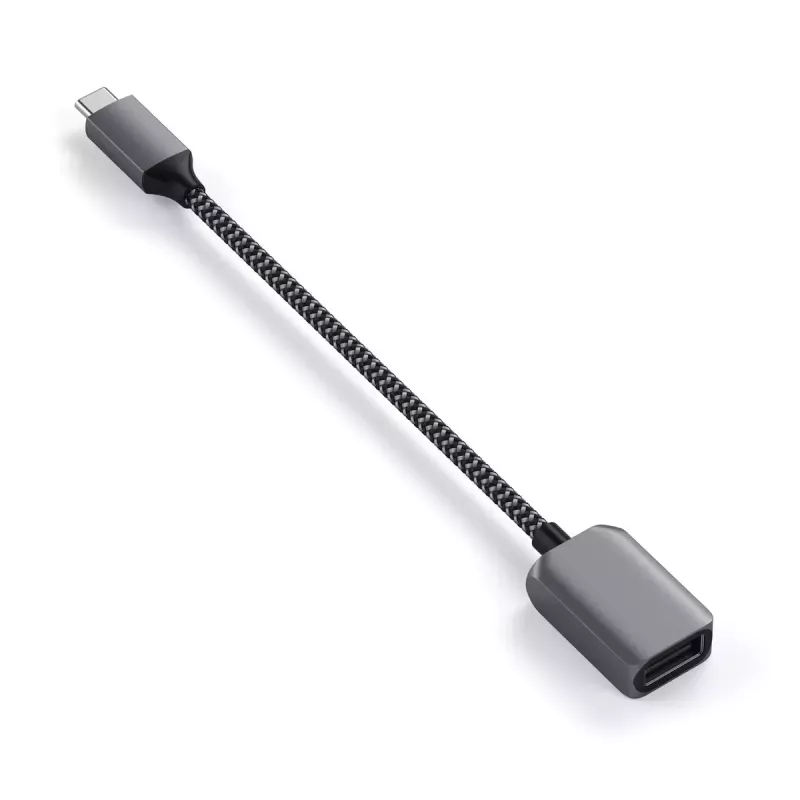 USB-kaapeli Satechi ST-UCATCM USB-C – USB-A, USB 3.2 Gen 1 (5 Gbit/s), harmaa