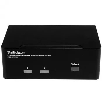 StarTech.com 2-porttinen DisplayPort Dual-Monitor KVM-kytkin – 4K 60Hz