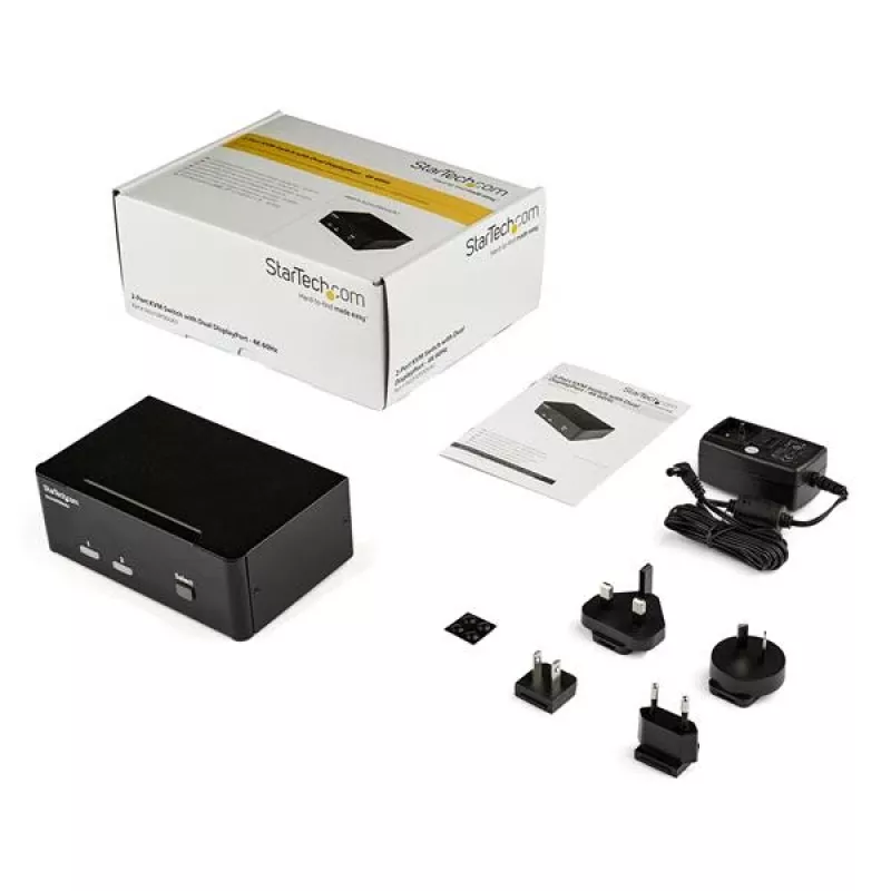 StarTech.com 2-porttinen DisplayPort Dual-Monitor KVM-kytkin – 4K 60Hz
