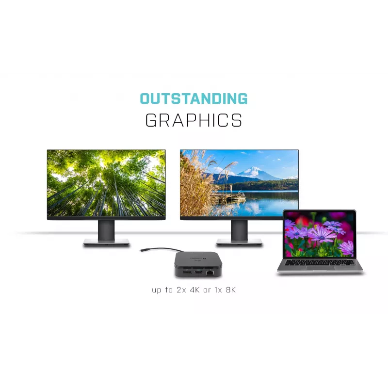 i-tec Thunderbolt 3 Travel Dock Dual 4K -näyttö + Power Delivery 60W