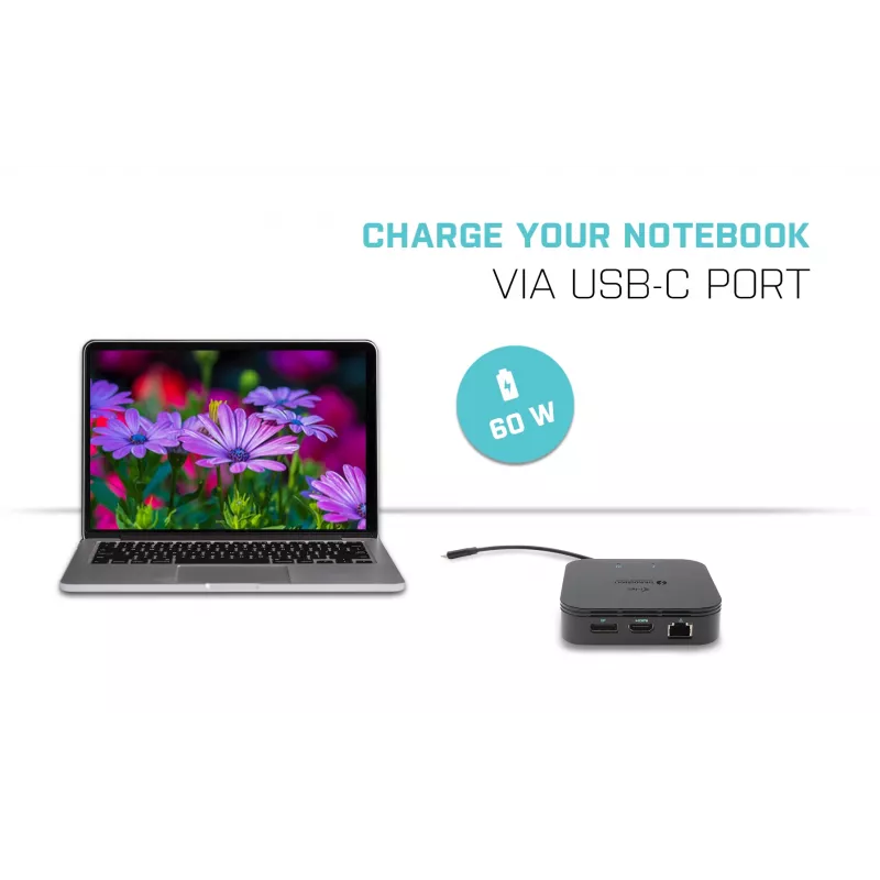 i-tec Thunderbolt 3 Travel Dock Dual 4K -näyttö + Power Delivery 60W