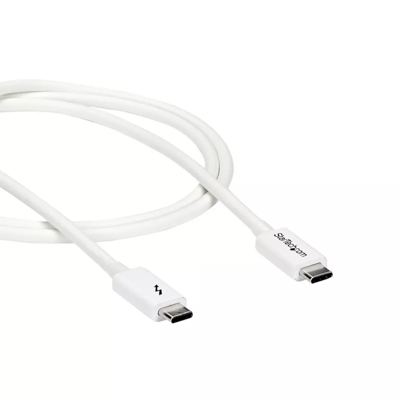 StarTech.com Thunderbolt 3 -kaapeli – 20 Gbit/s – 1 m – valkoinen – Thunderbolt-, USB- ja DisplayPort-yhteensopiva