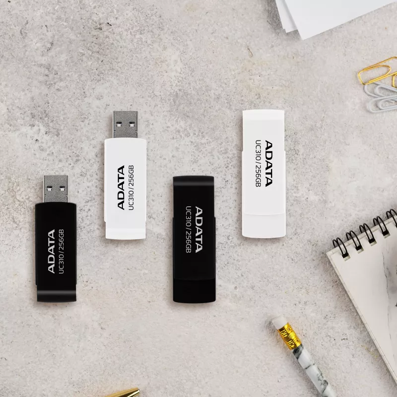 ADATA UC310 USB-muistitikku 256 GB, USB-A 3.2 Gen 1, valkoinen