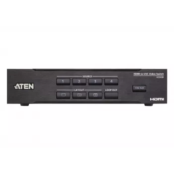 ATEN CAMLIVE PRO 4K 4-input HDMI to USB -videokytkin, musta, HDMI, 3840 x 2160 pikseliä, metalli, Taiwan, 3840 x 2160 1920 x 1080 1280 x 720
