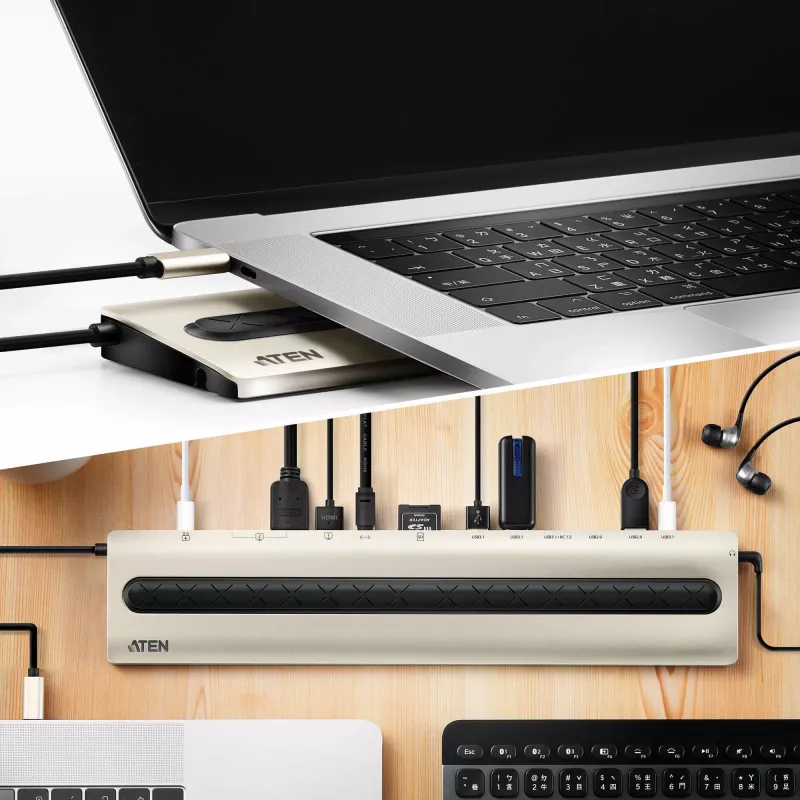 ATEN USB-C-moniporttiteli power pass-through -toiminnolla