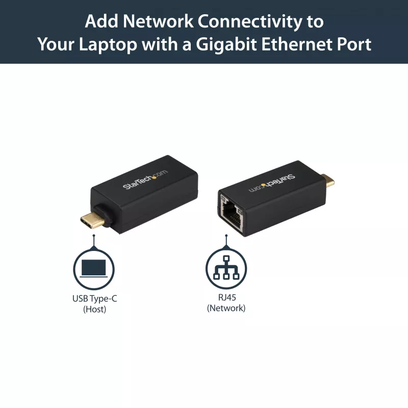 StarTech.com USB C - Gigabit Ethernet -sovitin – 1 Gbit/s NIC USB 3.0/USB 3.1 tyyppi C -verkkosovitin – 1GbE USB-C - RJ45/LAN-portti Thunderbolt 3 -yhteensopiva Windows MacBook Pro Chromebook