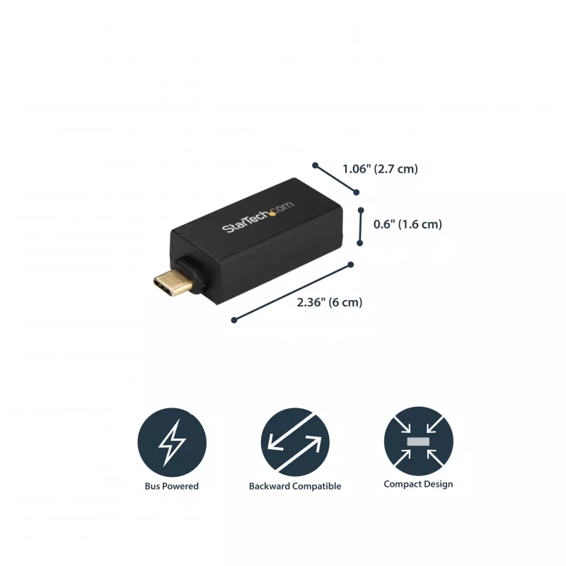 StarTech.com USB C - Gigabit Ethernet -sovitin – 1 Gbit/s NIC USB 3.0/USB 3.1 tyyppi C -verkkosovitin – 1GbE USB-C - RJ45/LAN-portti Thunderbolt 3 -yhteensopiva Windows MacBook Pro Chromebook