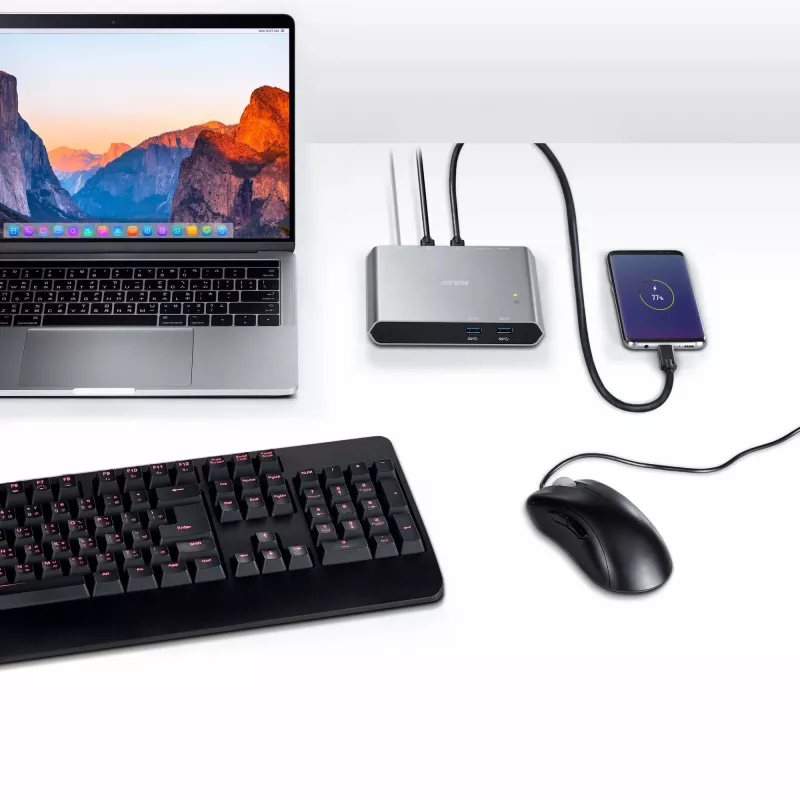 ATEN 2-portin USB-C Gen 1 -telakkakytkin