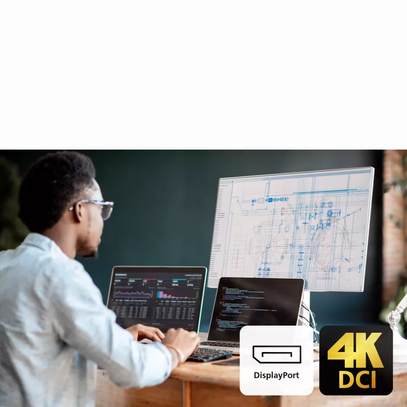 ATEN 2-portin 4K DisplayPort USB-C KVM -telakkakytkin Power Pass-through -toiminnolla