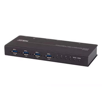 ATEN 4-portin USB 3.1 Gen1 -teollisuuskytkin, 5 Gbit/s, musta, metalli, 0 - 50 °C, -20 - 60 °C, 0 - 80 %