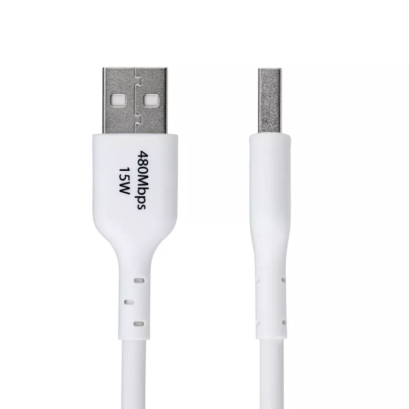 StarTech.com 3 m (9.8 ft) USB-A–USB-C-latauskaapeli, lataus ja synkronointi, 3A, USB 2.0, TPE-päällyste – valkoinen USB-latauskaapeli