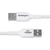StarTech.com 3 m (9.8 ft) USB-A–USB-C-latauskaapeli, lataus ja synkronointi, 3A, USB 2.0, TPE-päällyste – valkoinen USB-latauskaapeli