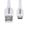 StarTech.com 3 m (9.8 ft) USB-A–USB-C-latauskaapeli, lataus ja synkronointi, 3A, USB 2.0, TPE-päällyste – valkoinen USB-latauskaapeli