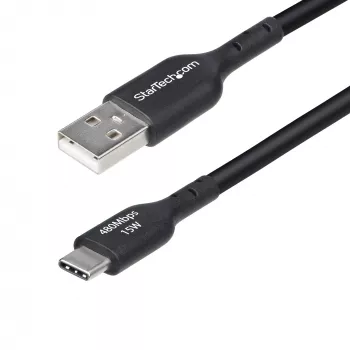 StarTech.com 4 m (13 ft) USB-A–USB-C-latauskaapeli, lataus ja synkronointi, 3A, USB 2.0, TPE-päällyste – musta USB-latauskaapeli