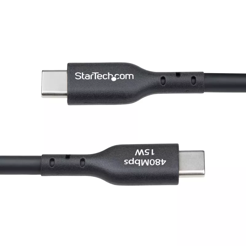 StarTech.com 4 m (13 ft) USB-A–USB-C-latauskaapeli, lataus ja synkronointi, 3A, USB 2.0, TPE-päällyste – musta USB-latauskaapeli