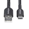 StarTech.com 4 m (13 ft) USB-A–USB-C-latauskaapeli, lataus ja synkronointi, 3A, USB 2.0, TPE-päällyste – musta USB-latauskaapeli