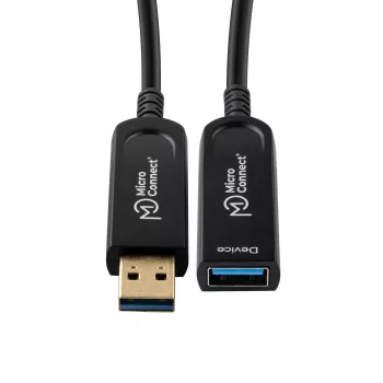 Microconnect USB3.0AAF20AOP USB-kaapeli USB 3.2 Gen 1 (3.1 Gen 1) 20 m USB A musta