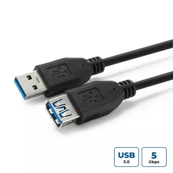 Microconnect USB3.0AAF3B USB-kaapeli USB 3.2 Gen 1 (3.1 Gen 1) 3 m USB A musta