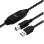 Microconnect Active USB3.0 A-B 7m M-M musta kaapeli 5 Gbit/s