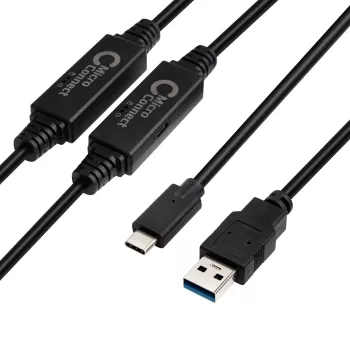 Microconnect USB3.1CA10AMP USB-kaapeli USB 3.2 Gen 1 (3.1 Gen 1) 10 m USB C USB A musta