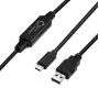 Microconnect USB3.1CA5AMP USB-kaapeli USB 3.2 Gen 1 (3.1 Gen 1) 5 m USB C USB A musta