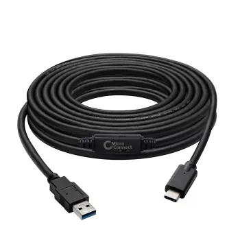 Microconnect USB3.1CA5AMP USB-kaapeli USB 3.2 Gen 1 (3.1 Gen 1) 5 m USB C USB A musta