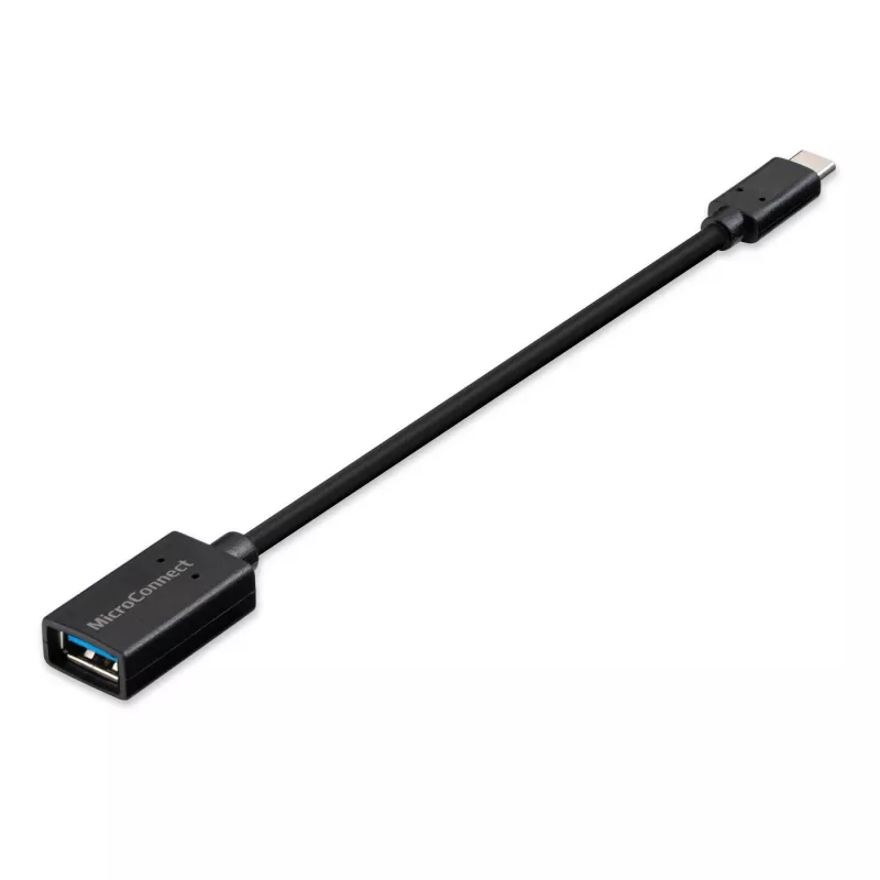 Microconnect USB3.1CAF02 USB-kaapeli USB 3.2 Gen 1 (3.1 Gen 1) 0,2 m USB-C USB-A musta