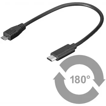 Microconnect USB3.1CAMB02 USB-kaapeli USB 2.0 0,2 m Micro-USB B USB-C musta