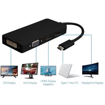 Microconnect USB3.1CCOM10 USB-näytönohjainsovitin 3840 x 2160 pikseliä musta