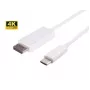 Microconnect USB3.1CDPB2W videokaapelisovitin 2 m USB Type-C DisplayPort valkoinen