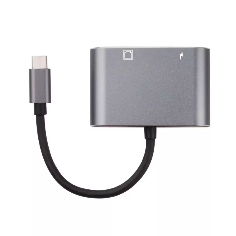 Microconnect USB3.1CETHPDBA kaapelisovitin sovitin USB-C RJ-45 musta