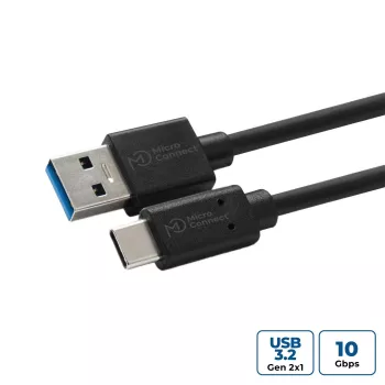 Microconnect USB3.2CA05 USB-kaapeli USB 3.2 Gen 2 (3.1 Gen 2) 0,5 m USB-A USB-C musta