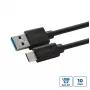 Microconnect USB3.2CA1 USB-kaapeli USB 3.2 Gen 2 (3.1 Gen 2) 1 m USB-A USB-C musta