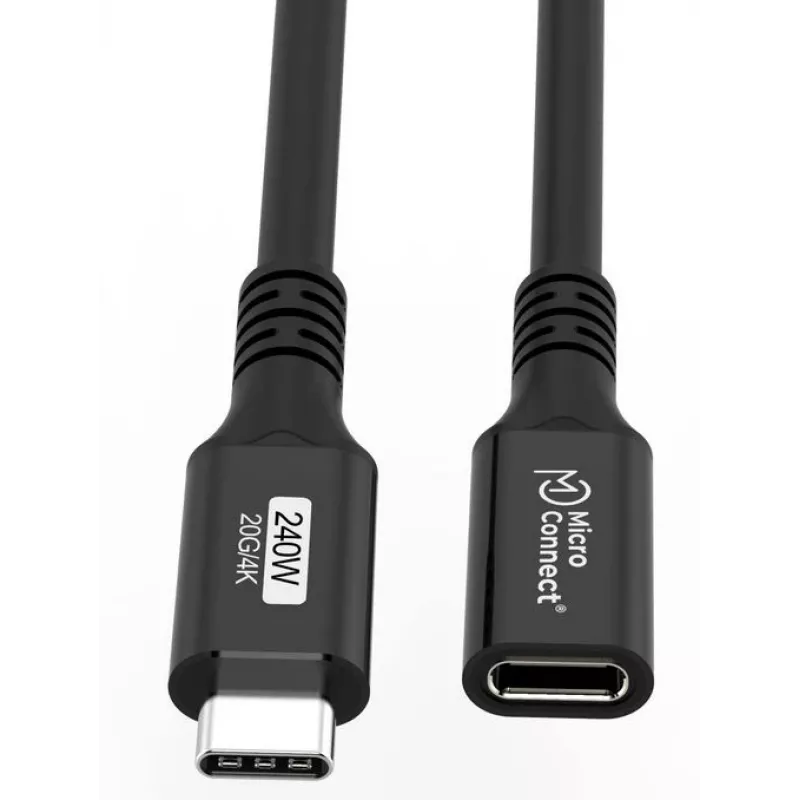 Microconnect USB3.2CC1.5EX USB-kaapeli USB4 Gen 2x2 1,5 m USB-C musta