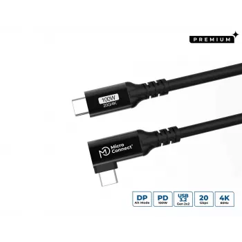 Microconnect USB3.2CC4-A USB-kaapeli USB 3.2 Gen 2x2 4 m USB-C musta