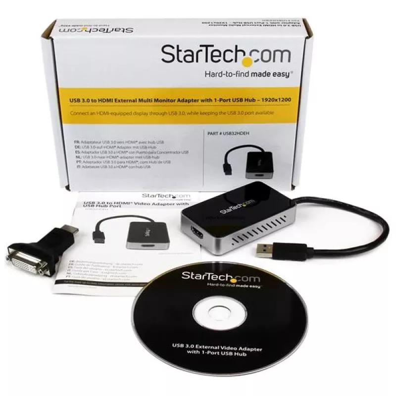 StarTech.com USB 3.0 -HDMI-sovitin 1x USB, USB–HDMI-näyttömuunnin Windowsille (ei tukea macOS/ChromeOS/Linux) - TAA