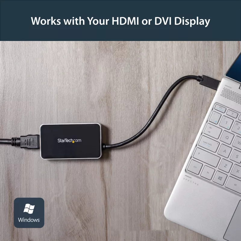 StarTech.com USB 3.0 -HDMI-sovitin 1x USB, USB–HDMI-näyttömuunnin Windowsille (ei tukea macOS/ChromeOS/Linux) - TAA