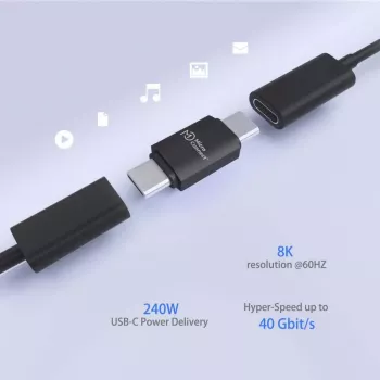 MicroConnect Premium USB4 USB-C -sovitin, 40 Gbit/s, 240 W (USB4-CC-240W)