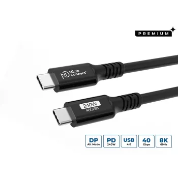USB-kaapeli Microconnect USB4CC3-240W 3 m USB4 Gen 3x2 40 Gbit/s musta