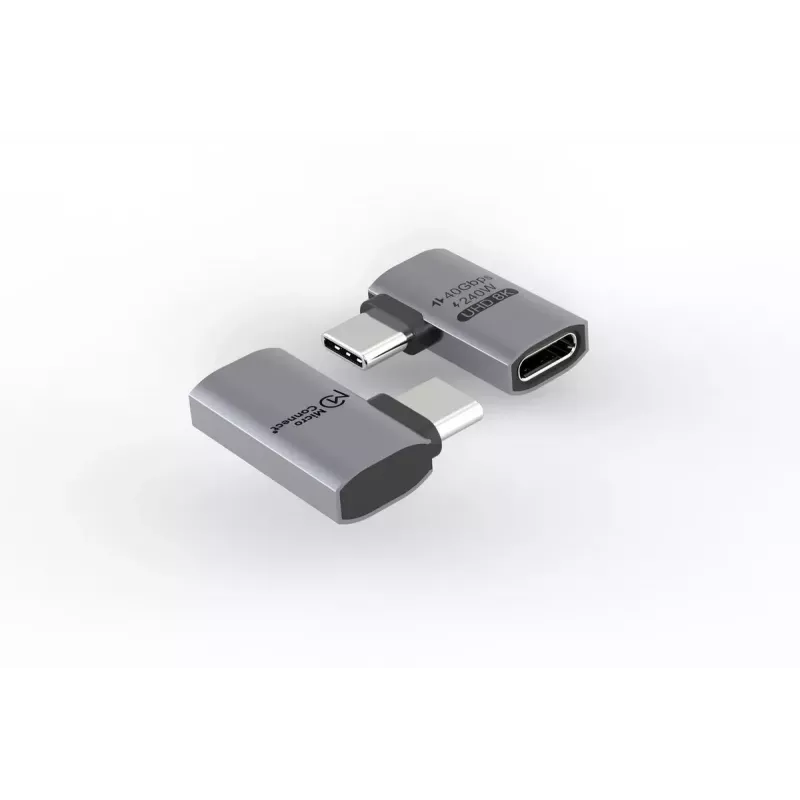 MicroConnect Premium USB4 USB-C kulmasovitin, 40 Gbps, 240 W (USB4-CCFA-240W)