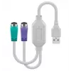 Microconnect USBA2XPS2 PS/2-kaapeli 0,3 m 2x 6-p Mini-DIN USB-A valkoinen