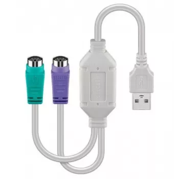Microconnect USBA2XPS2 PS/2-kaapeli 0,3 m 2x 6-p Mini-DIN USB-A valkoinen
